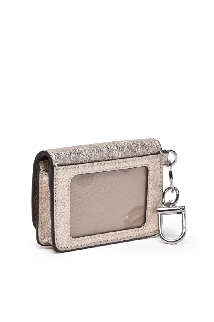 Tory Burch Gold Calfskin Leather Cardholder