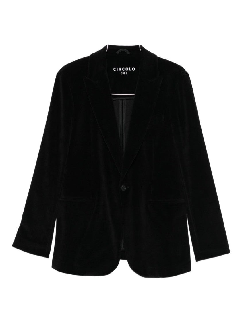 Circolo 1901 Tailored Black Jacket With Single-Button Closure