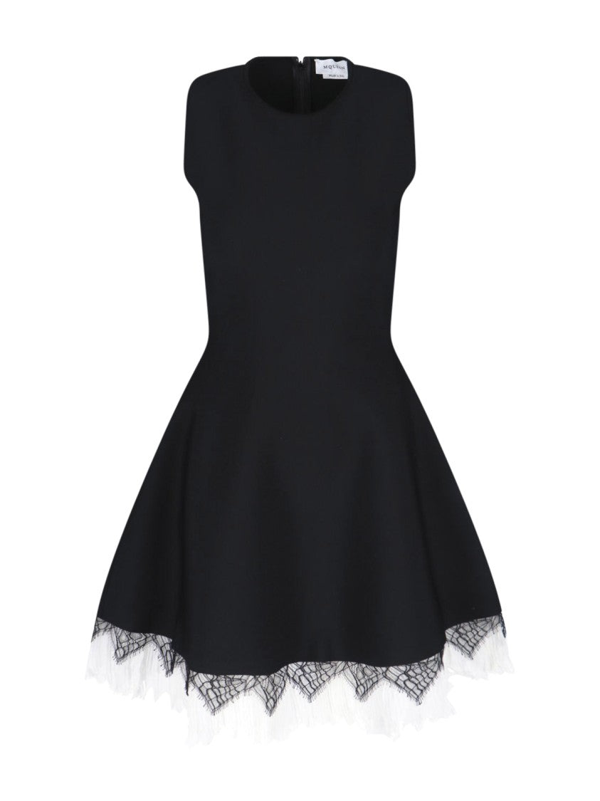 Alexander Mcqueen Sleeveless Mini Dress With Lace