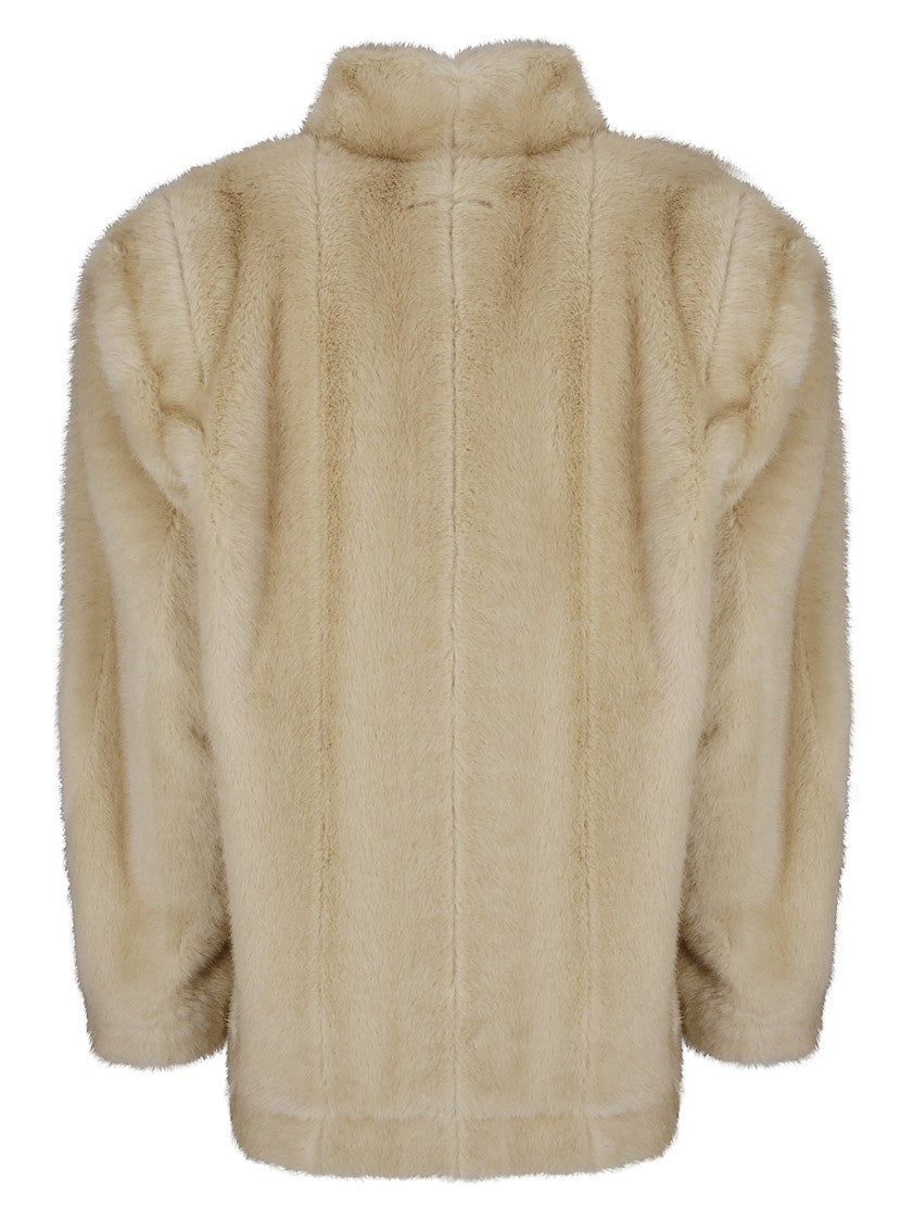 Mm6 By Maison Margiela High-Collar Synthetic Fur Jacket