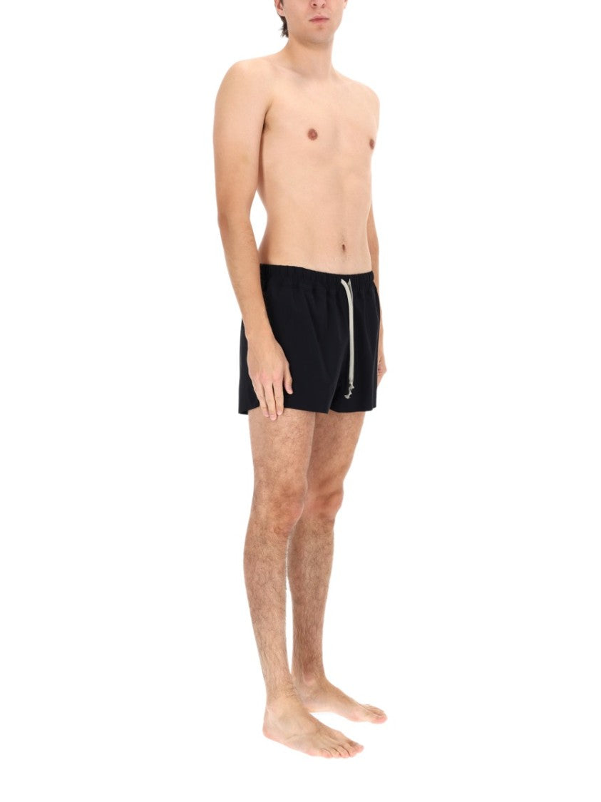 Rick Owens Minimalist Contrasting Drawstring Swim Shorts