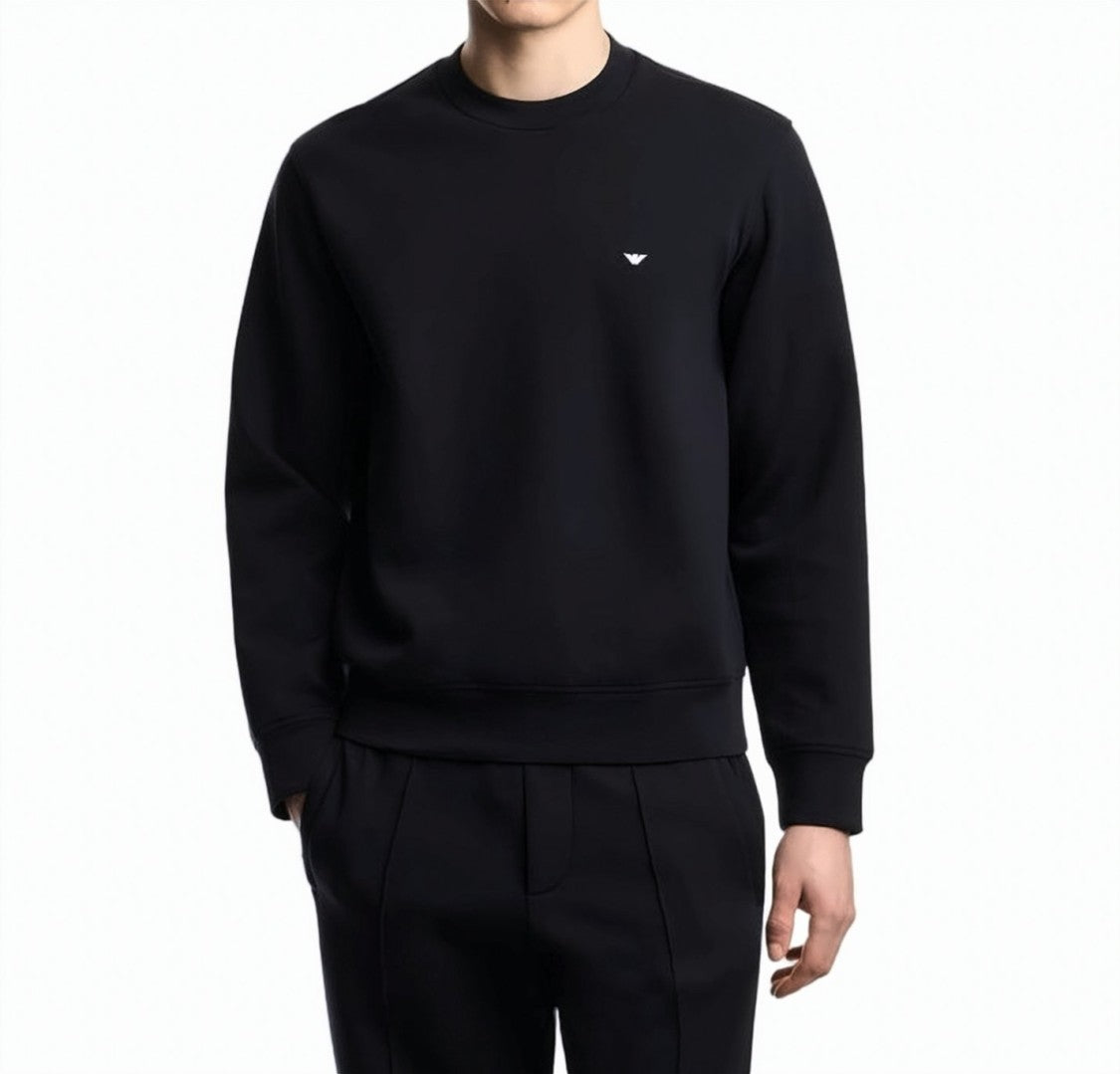 Emporio Armani Blue Double Jersey Crewneck Sweatshirt