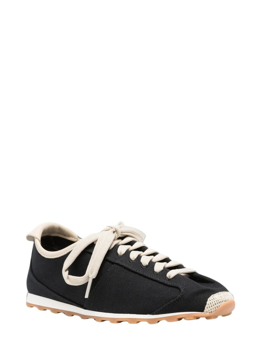 Jacquemus Black Canvas Sneakers With Rounded Toe