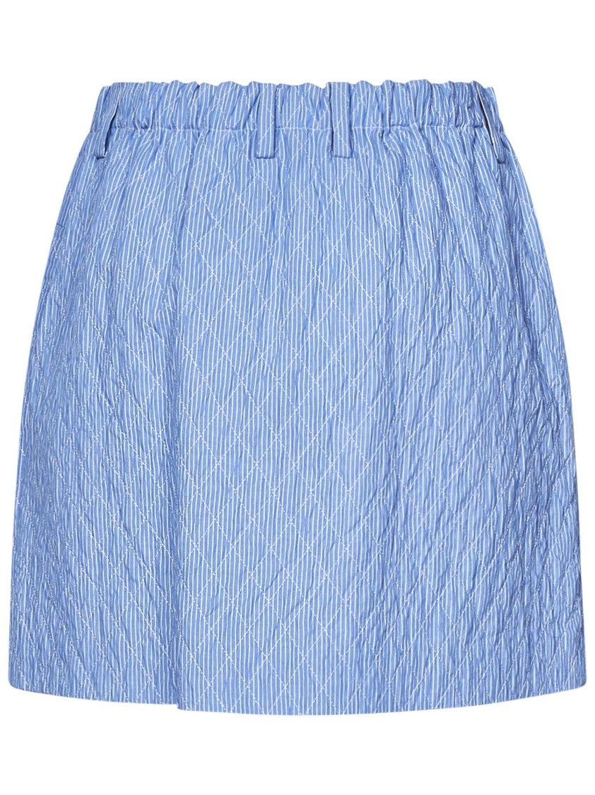 N°21 Light Blue Diamond Pattern Mini Skirt