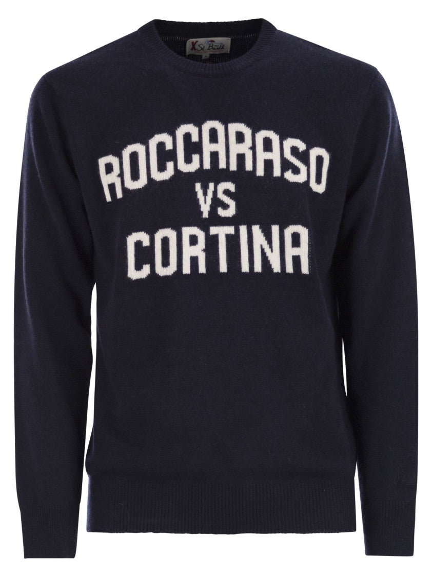 Mc2 Saint Barth Heron - Crew Neck Sweater With Embroidery On The Front