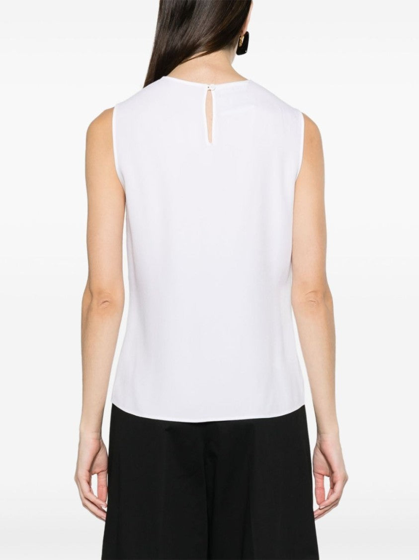 Moschino Crepe Top With Heart Appliqué