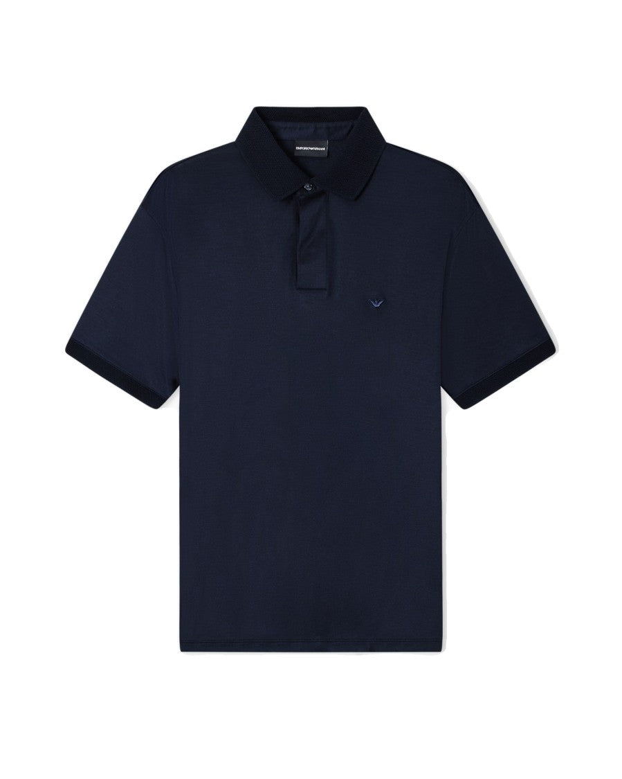 Ea7 Emporio Armani Pique Knit Polo Shirt With Embroidered Logo