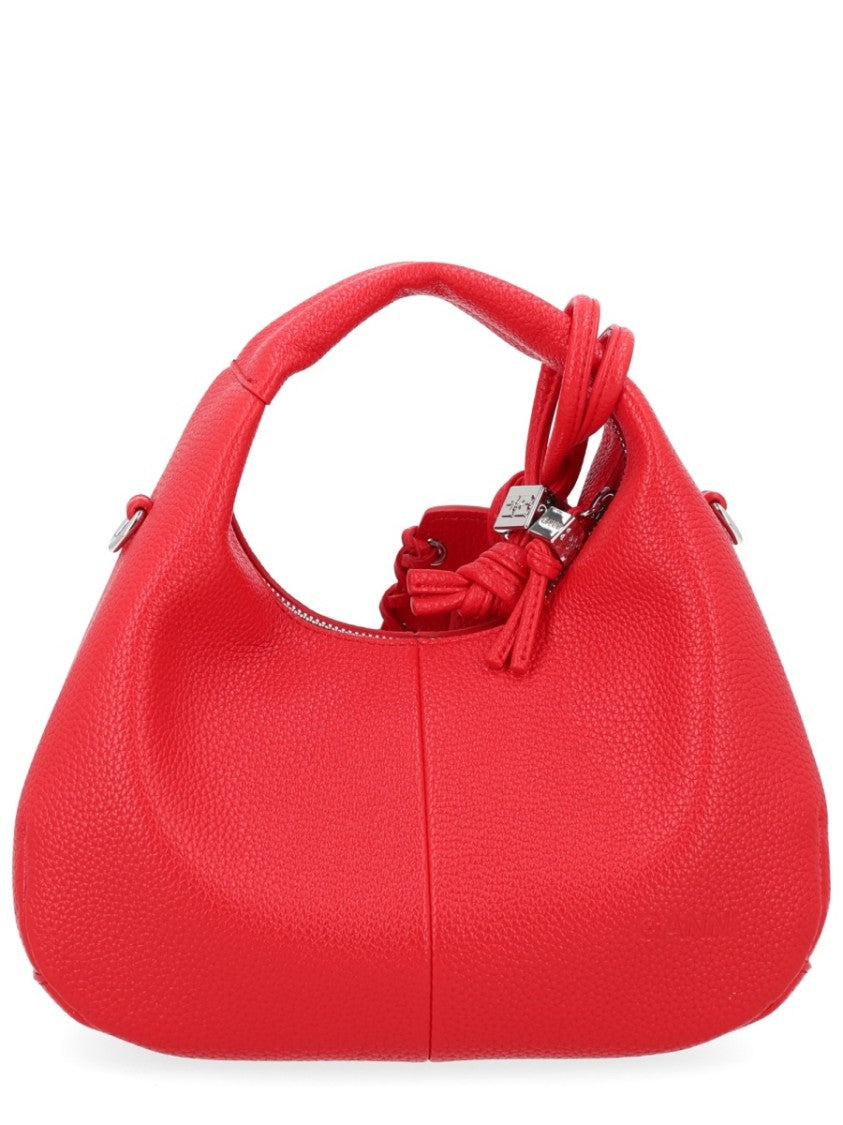 Ganni Pebbled Texture Knotted Handbag