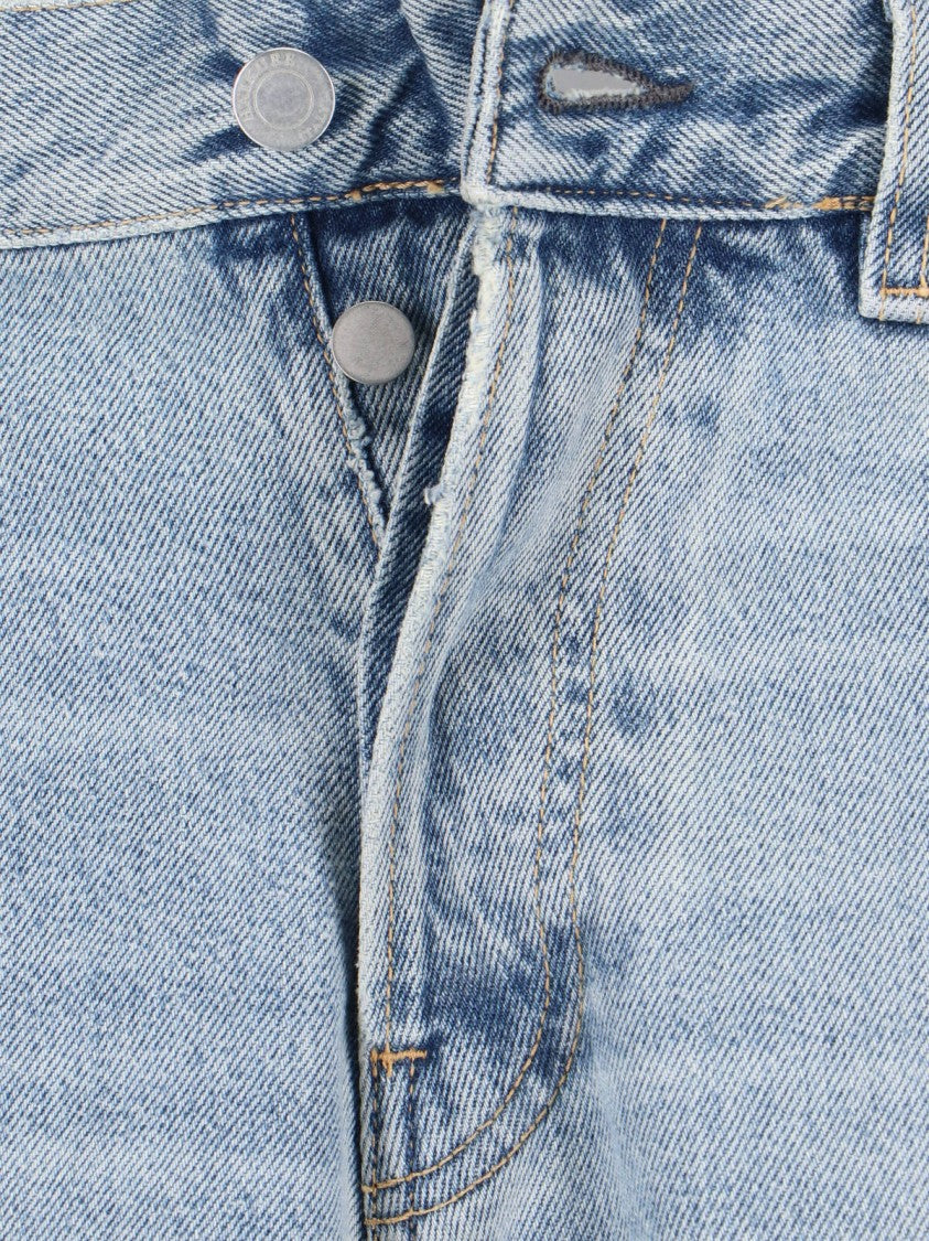 Haikure Light Blue Wide-Leg Denim Jeans With Mid-Rise Waist