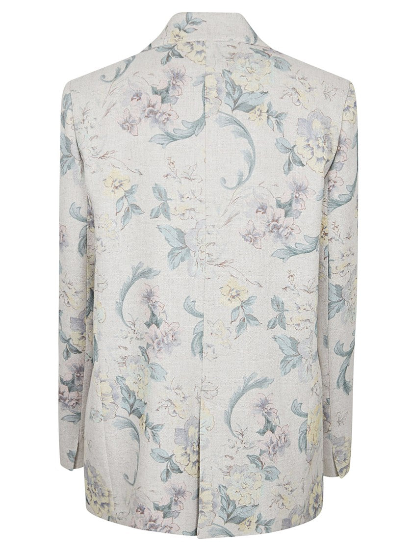 Forte Forte Tailored Floral Jacket With Single-Button Closure