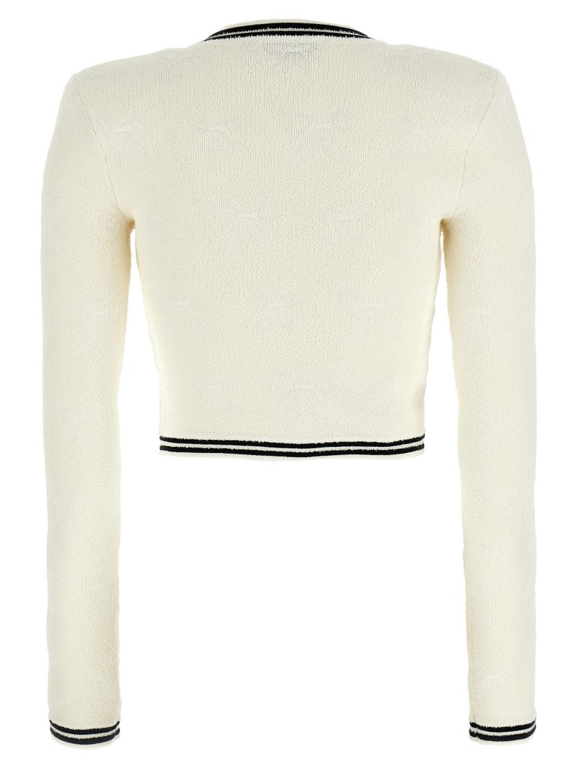 Self-Portrait 'Cream Bow Jacquard' Cardigan