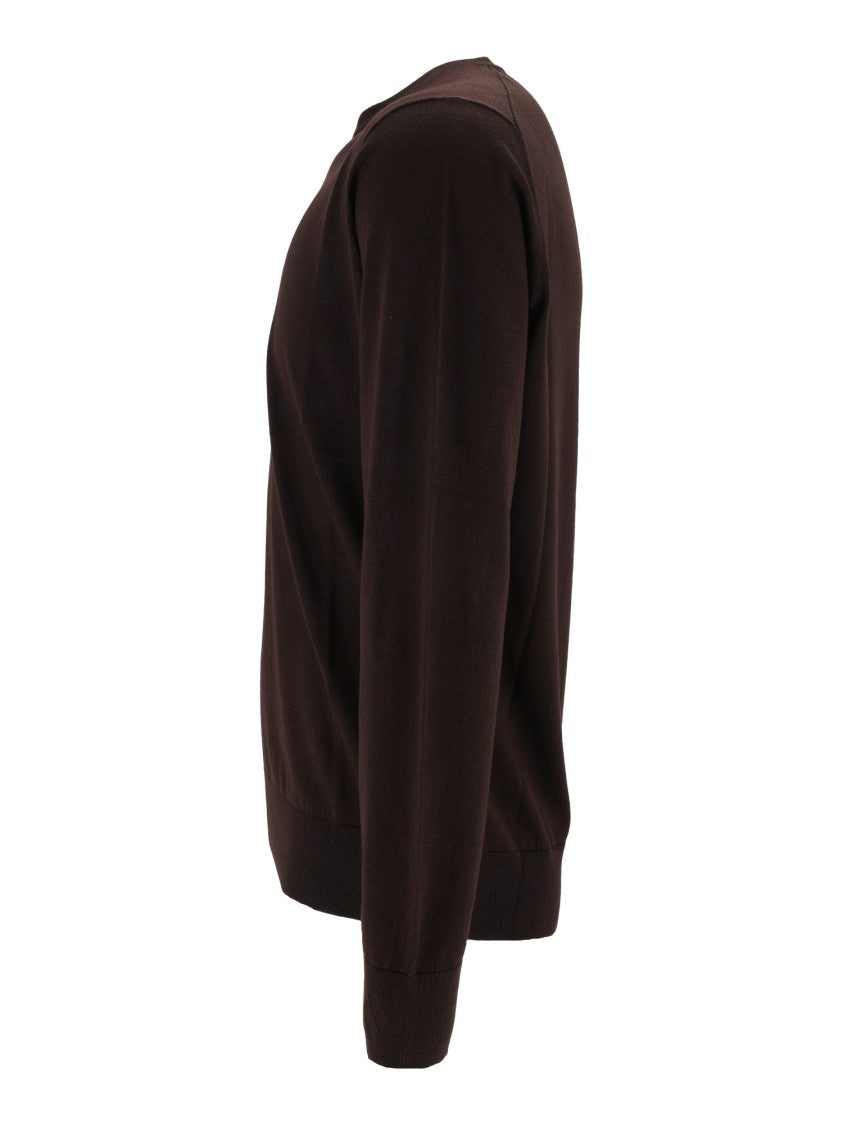 Ballantyne Brown Wool Round-Neck Sweater