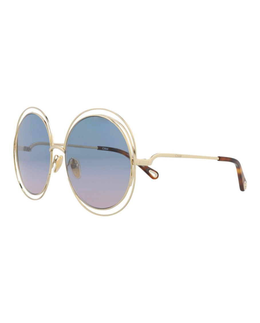 Chloé Round-Frame Metal Sunglasses