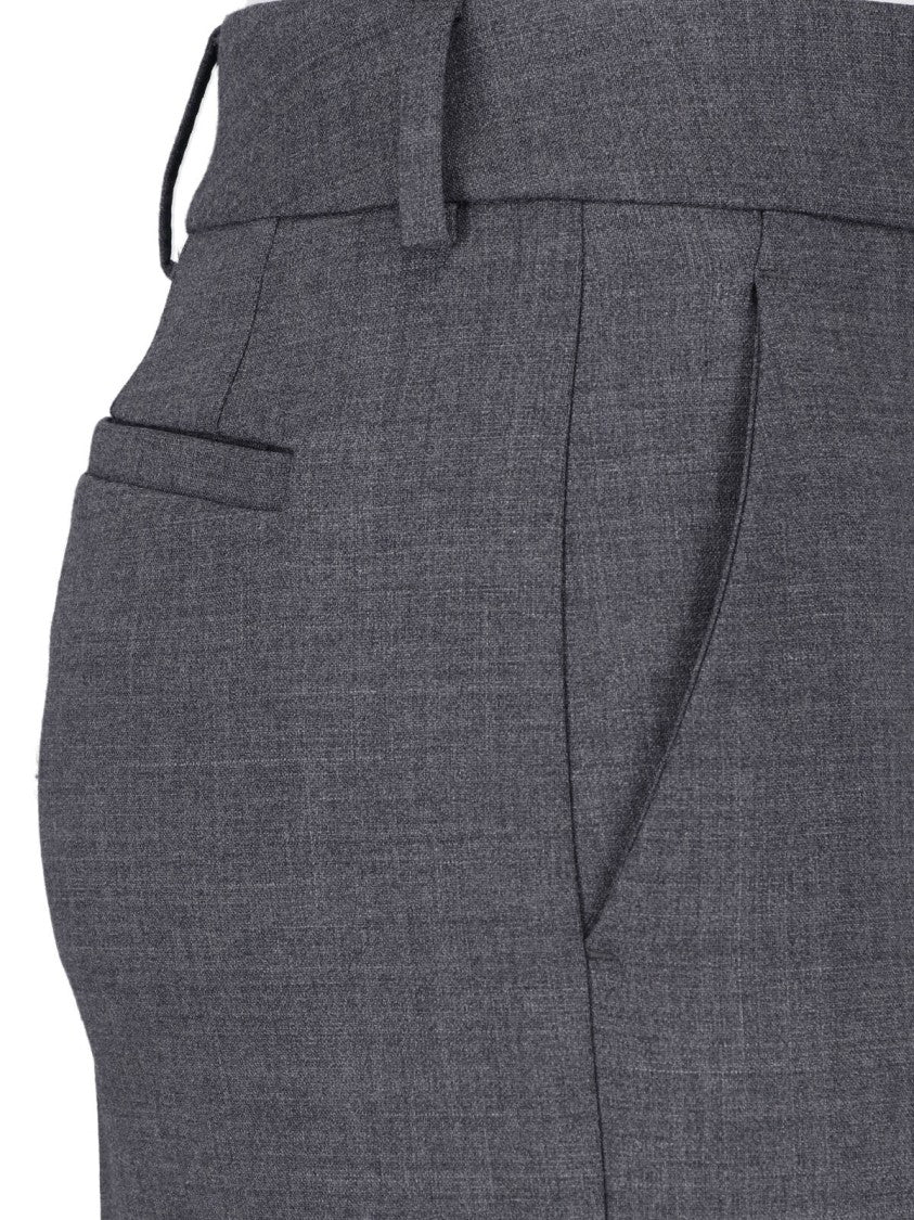 Incotex Grey Wide-Leg Tailored Wool Pants