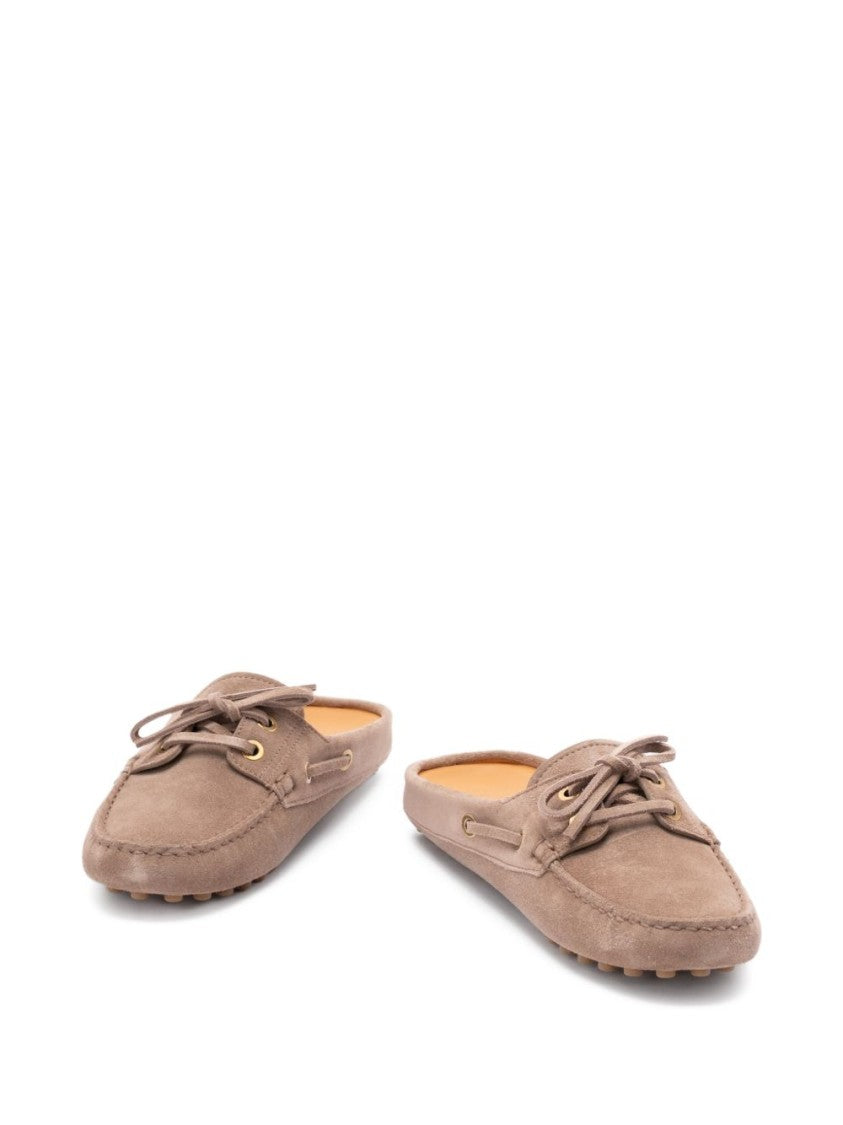 Tod's Slip-On Loafers In Soft Calf Leather With Decorative Lace Bow