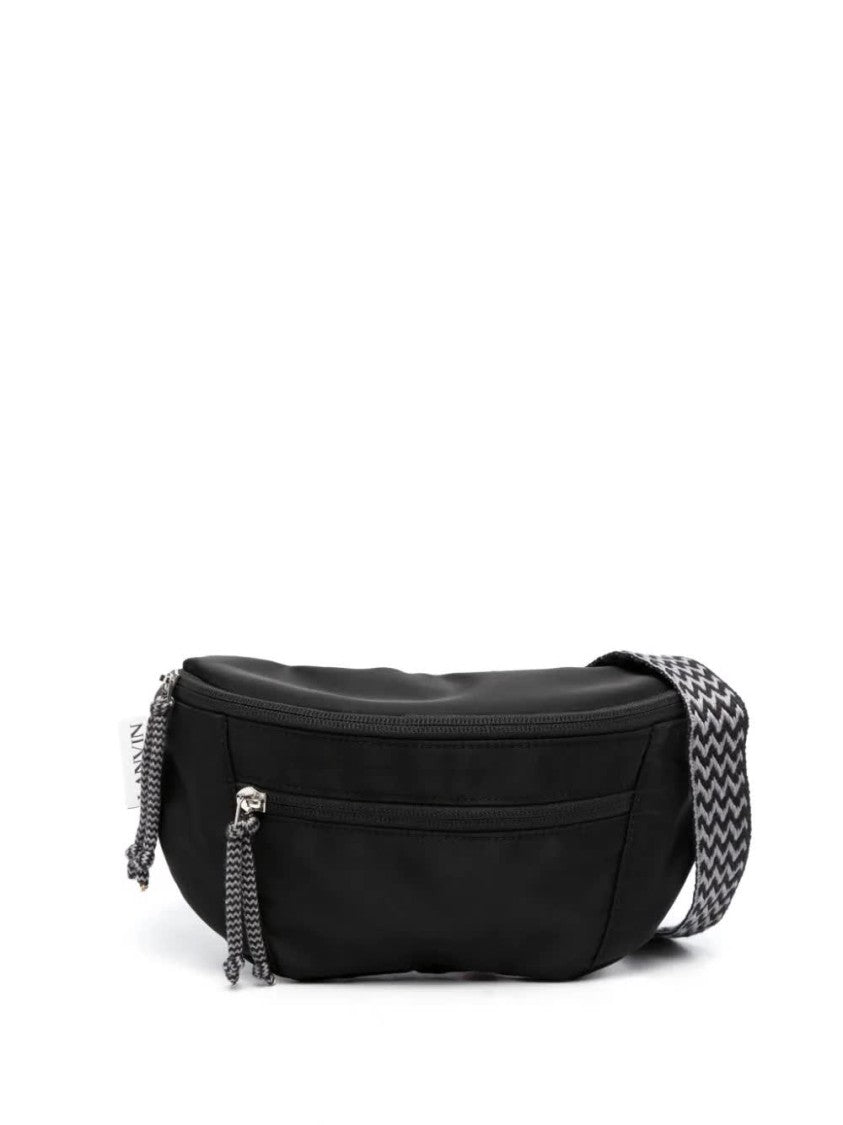 Lanvin Black Small Waist Bag Curb Nylon Bag