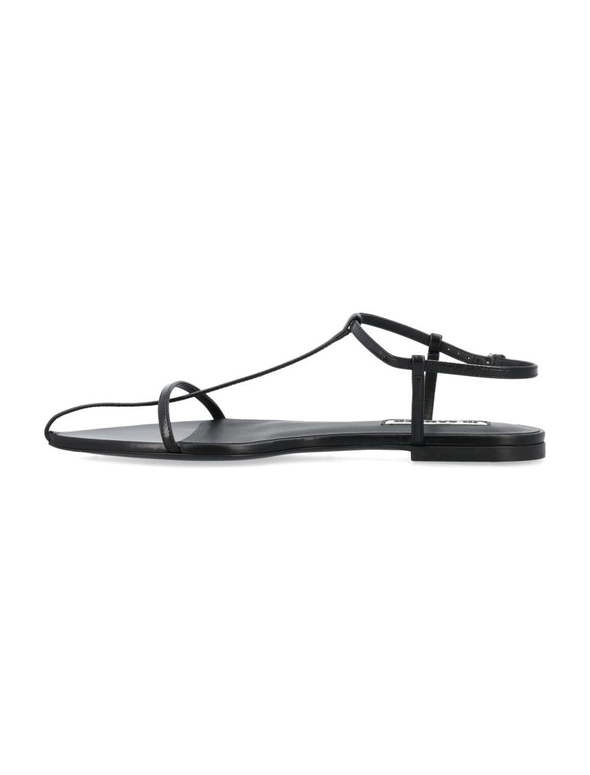 Jil Sander Black Minimalist Sandal With Delicate Straps