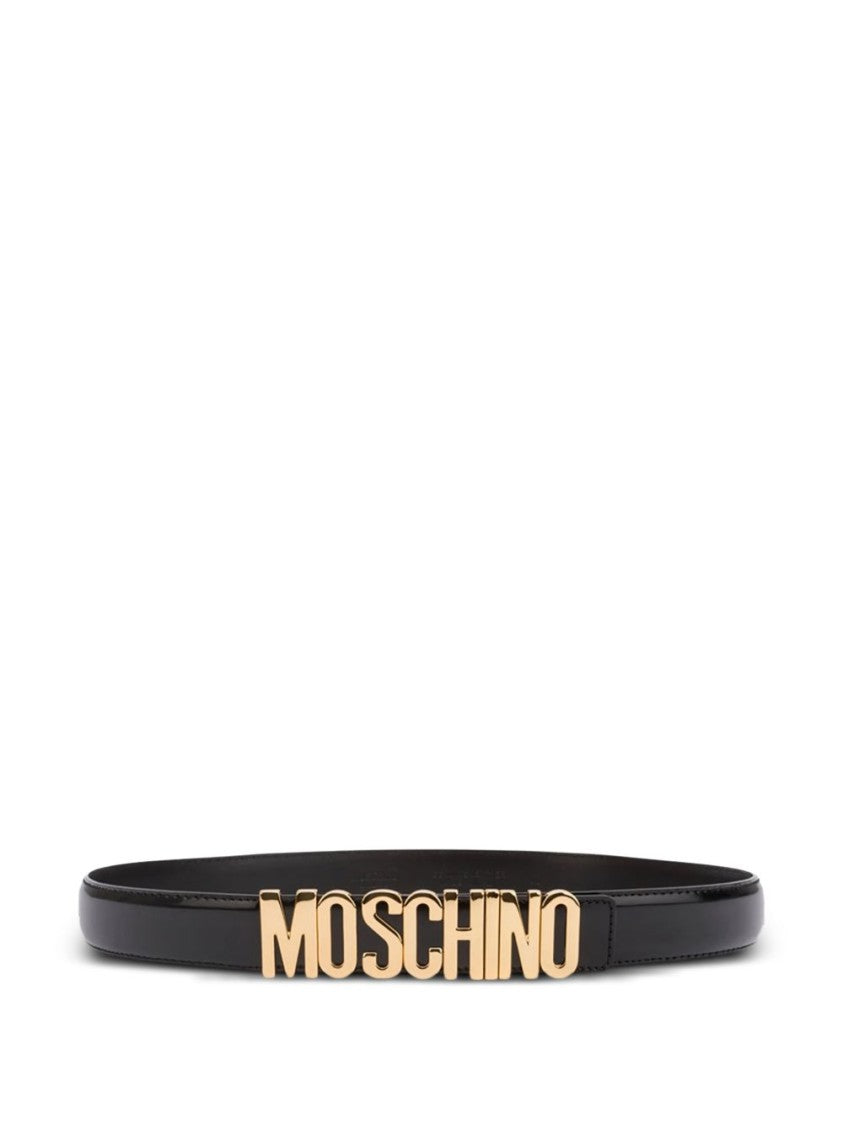 Moschino Black Silk And Nylon Logo Belt