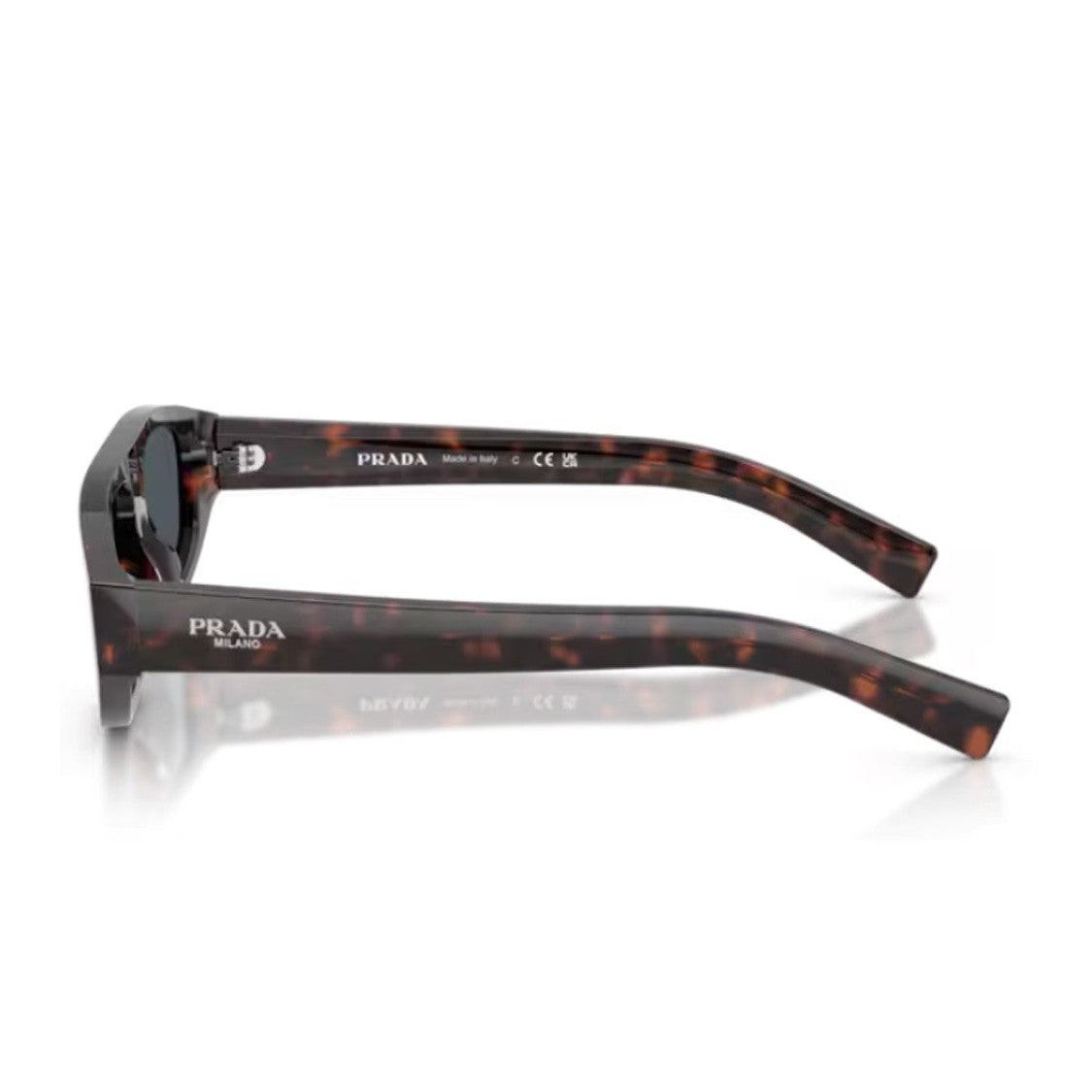 Prada Havana Pr C02s Sculpted Rectangular Sunglasses