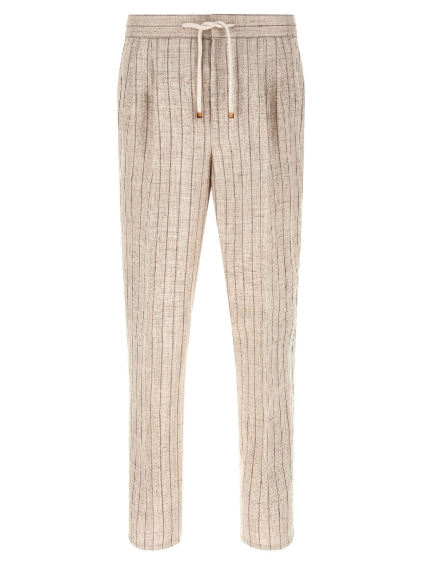 Brunello Cucinelli Striped Linen Trousers