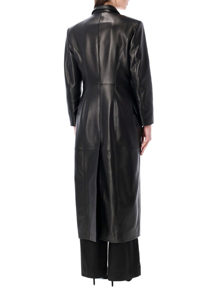 Magda Butrym Tailored Leather Coat With Midi-Length Design