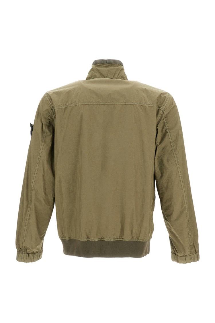 Stone Island Windproof Bomber Jacket With Crinkled Texture