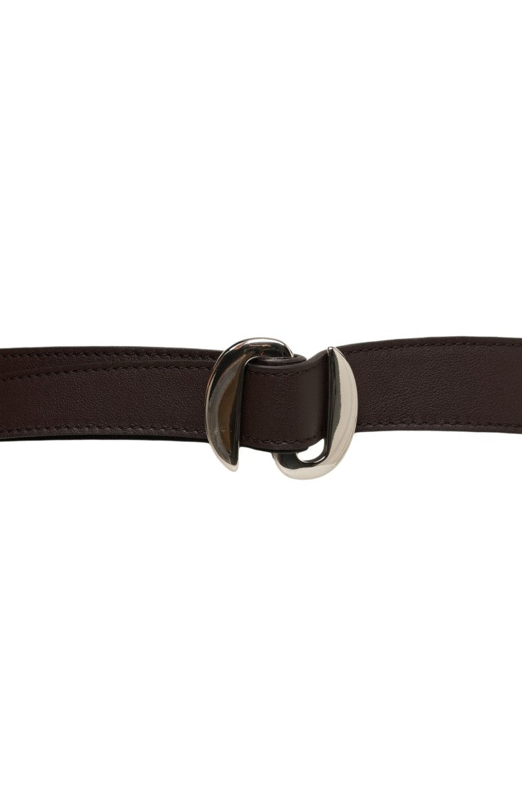 Orciani Smooth Leather Belt With D-Shaped Buckle And Stylish Loop