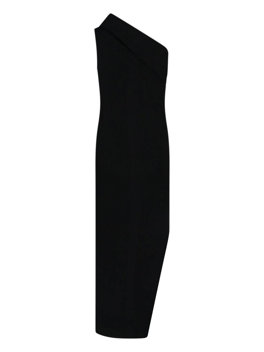 Rick Owens Asymmetrical Maxi Dress – Black