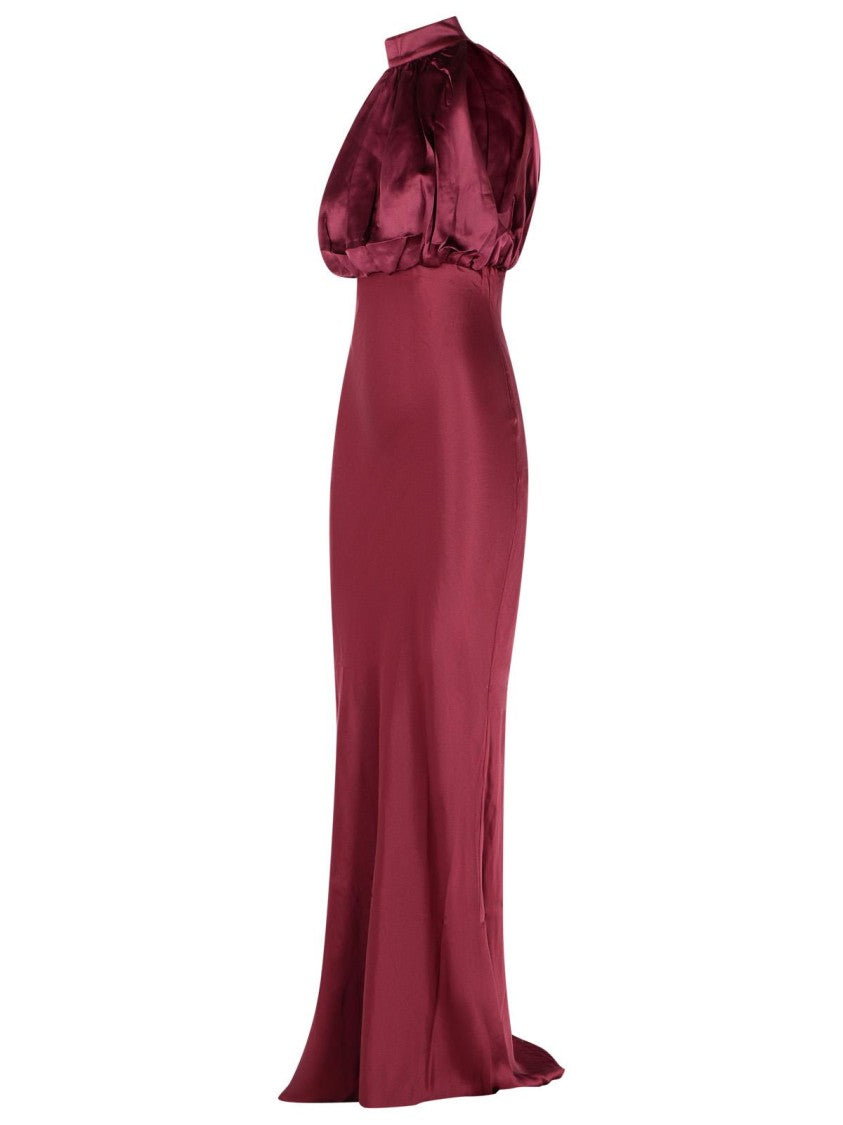 Rotate Kalina' Burgundy Silk Dress