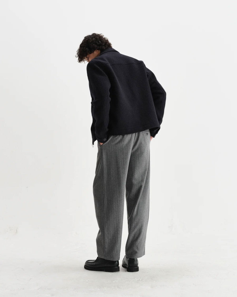 Wax London Midnight Navy Boiled Wool Eldon Jacket