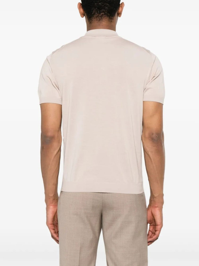 Drumohr Classic Cotton Polo With Traditional Collar