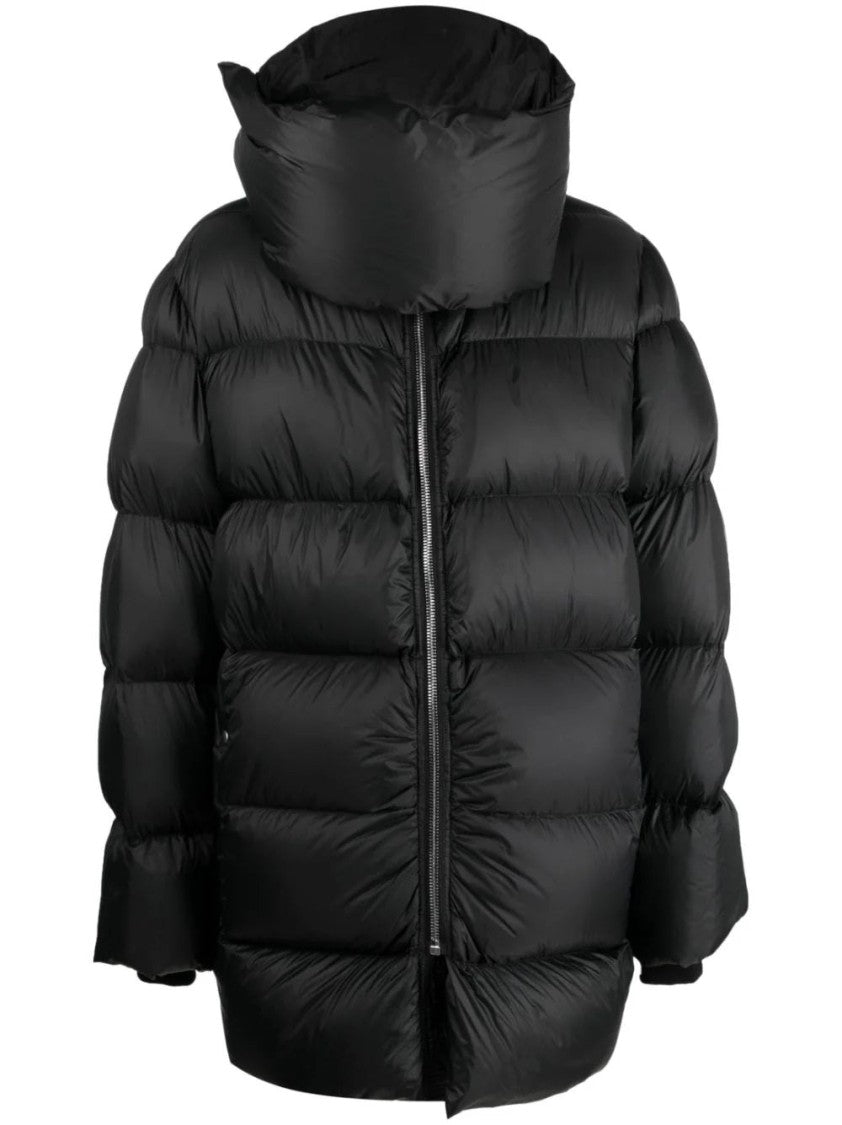 Rick Owens Black Puffer Jacket With Feather Insulation