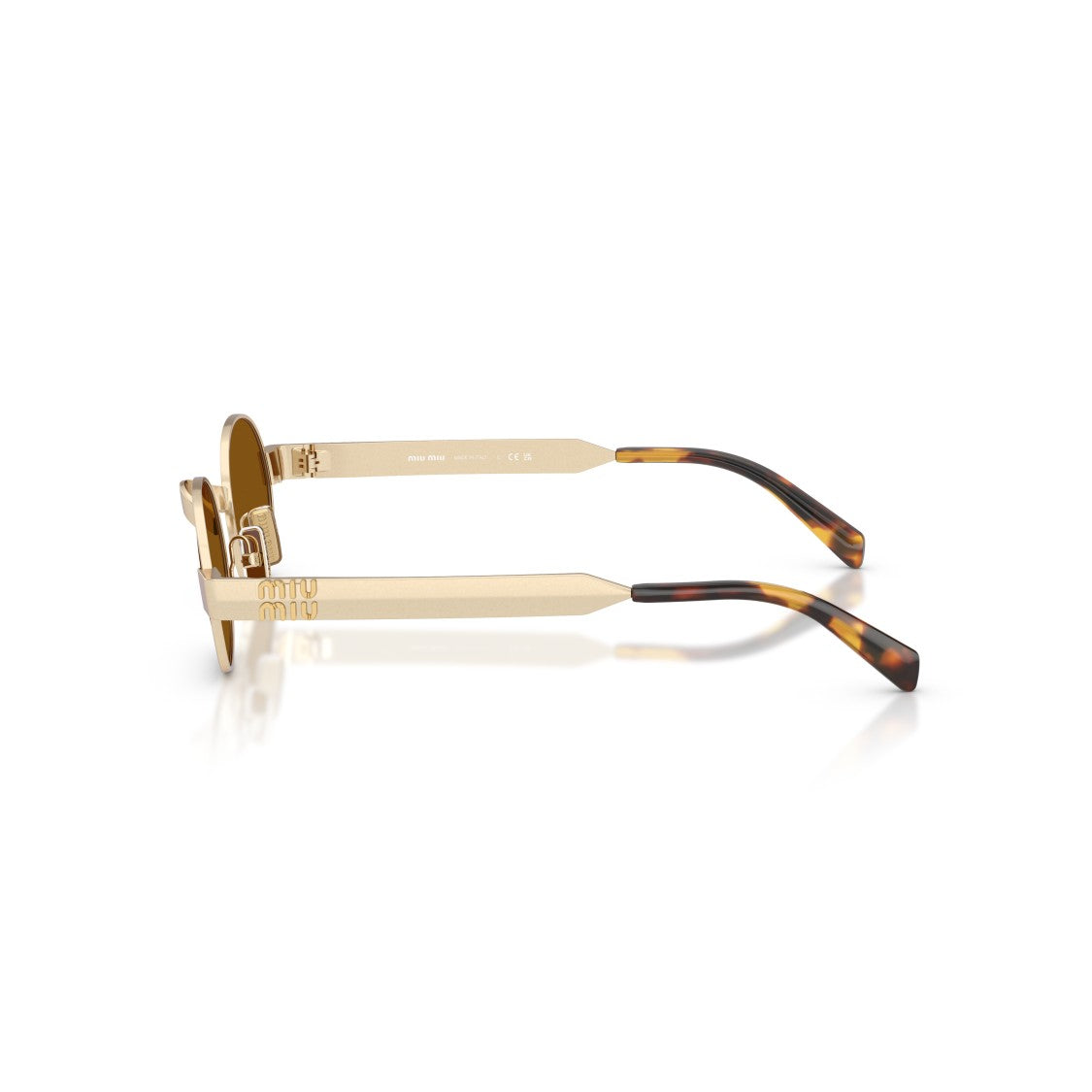 Miu Miu 0Mu B51s Oval Metallic Gold Sunglasses