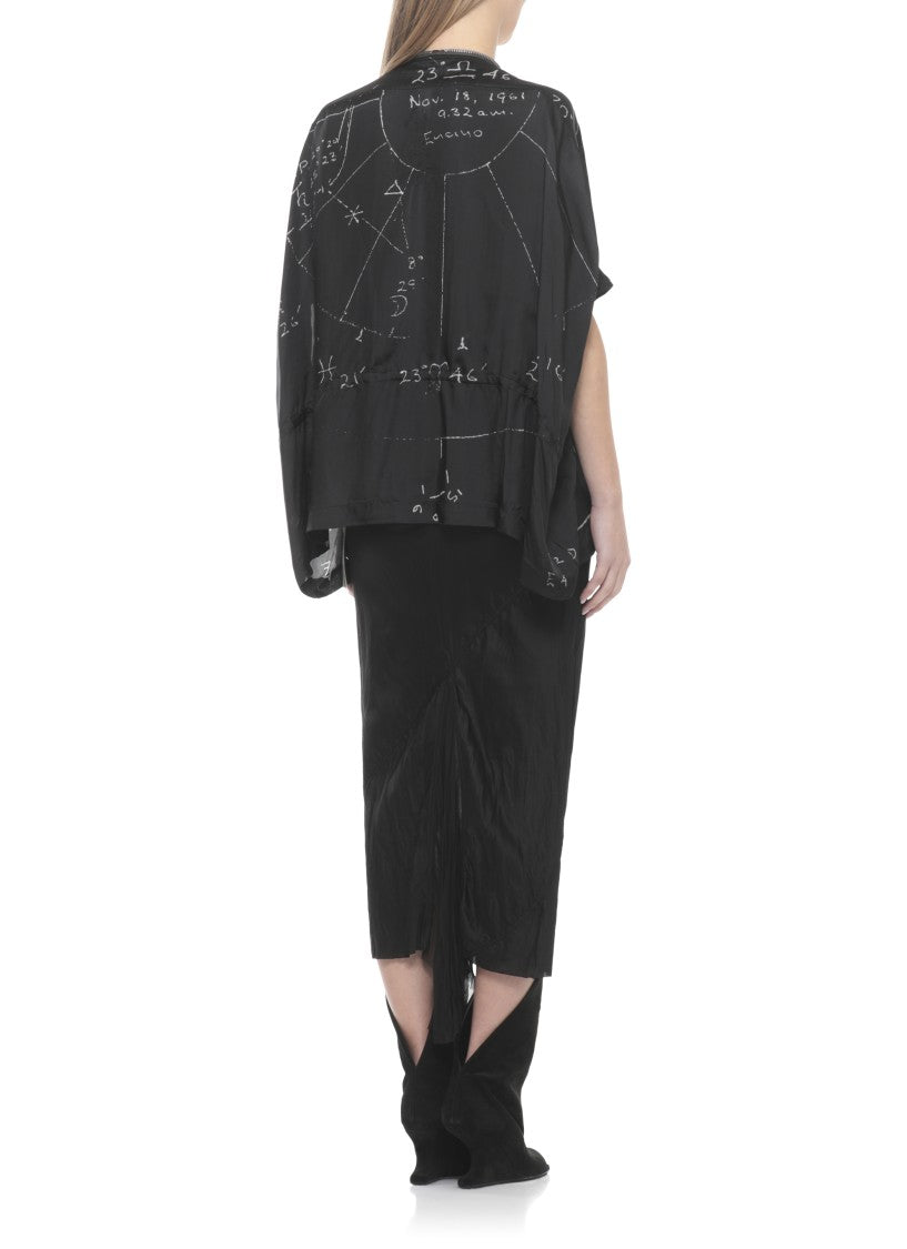 Rick Owens Black Sail Printed Viscose Vest