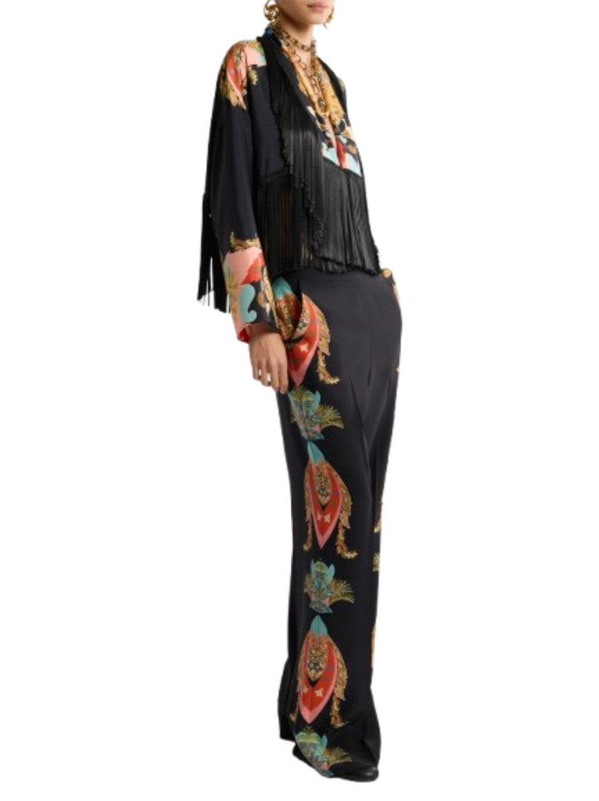Etro No-Clasp Black Silk Jacket