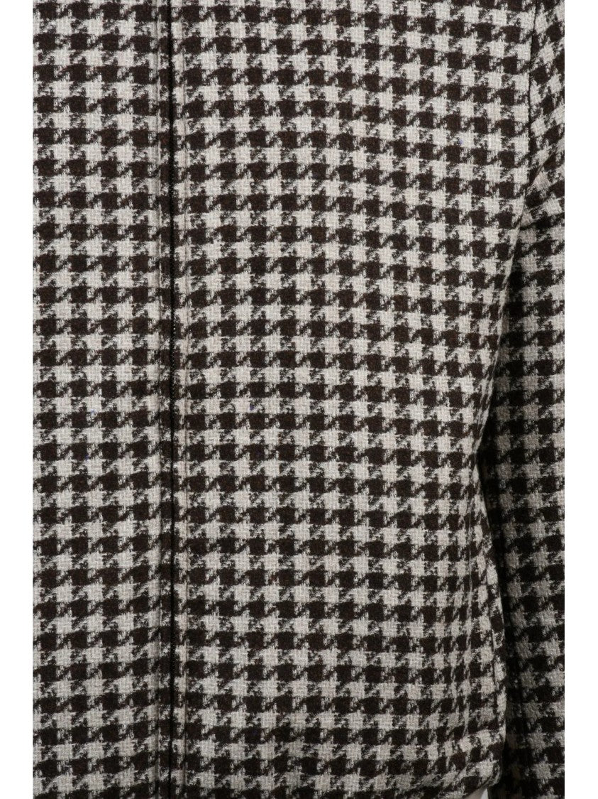 Luigi Borrelli Napoli Beige-Brown Wool-Blend Aviator Jacket