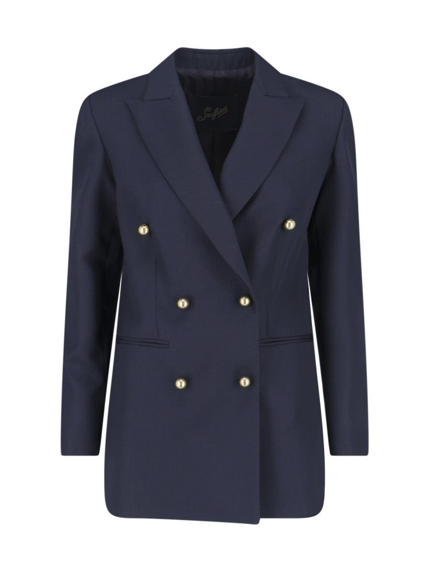 Seafarer Navy Double-Breasted Blazer