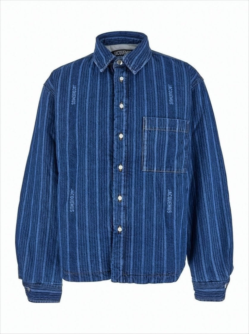 Jacquemus Relaxed-Fit Denim Shirt With Vertical Stripes