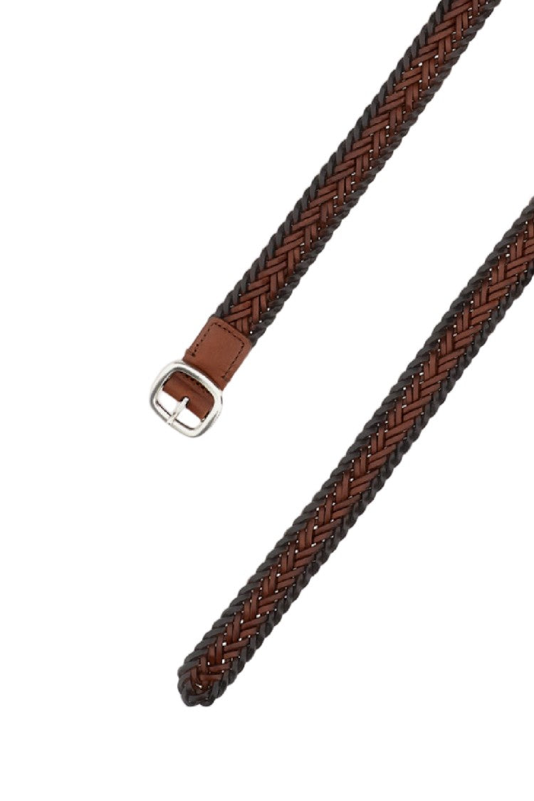 Hereu Bicolor Brown Braided Leather Belt