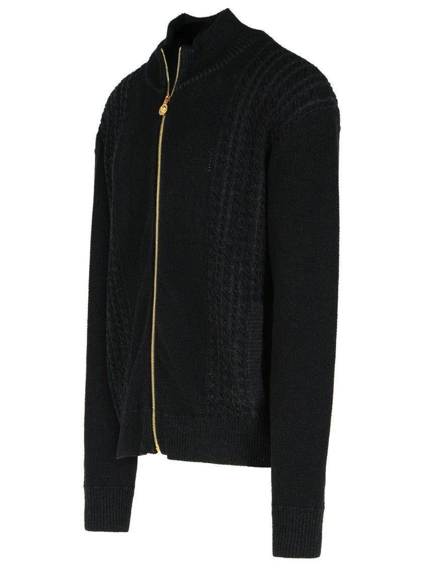 Versace Black Cotton Blend Sweater
