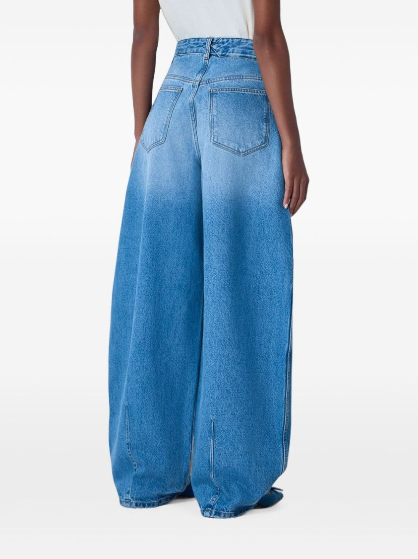 Jacquemus Light Blue Pleated Front Jeans