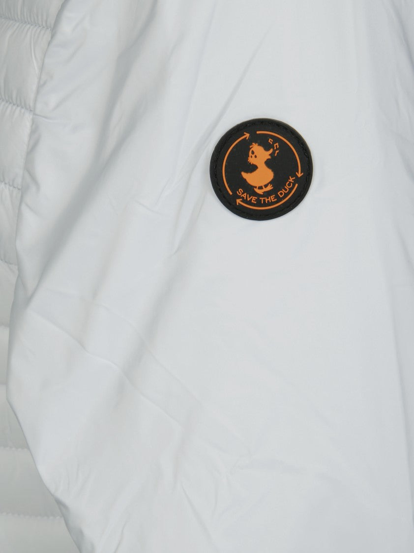Save The Duck Hooded White Quilted Coat