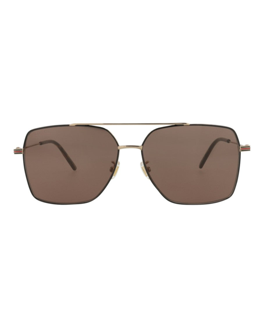 Gucci Aviator-Frame Metal Sunglasses