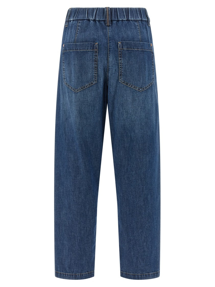 Brunello Cucinelli Pull-Up Jeans With Trompe L'oeil Flap