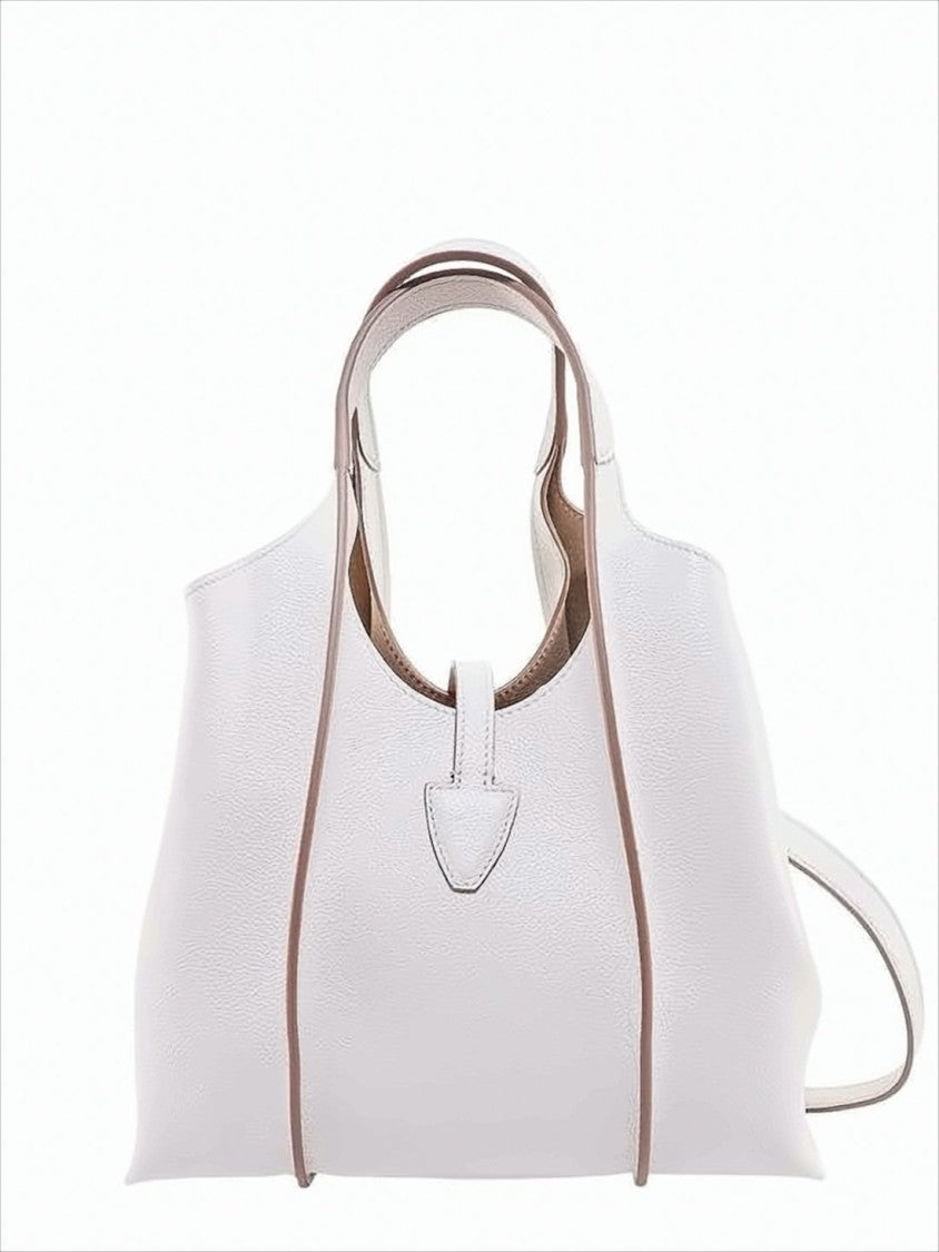 Tod's Structured White Leather Mini Tote Bag