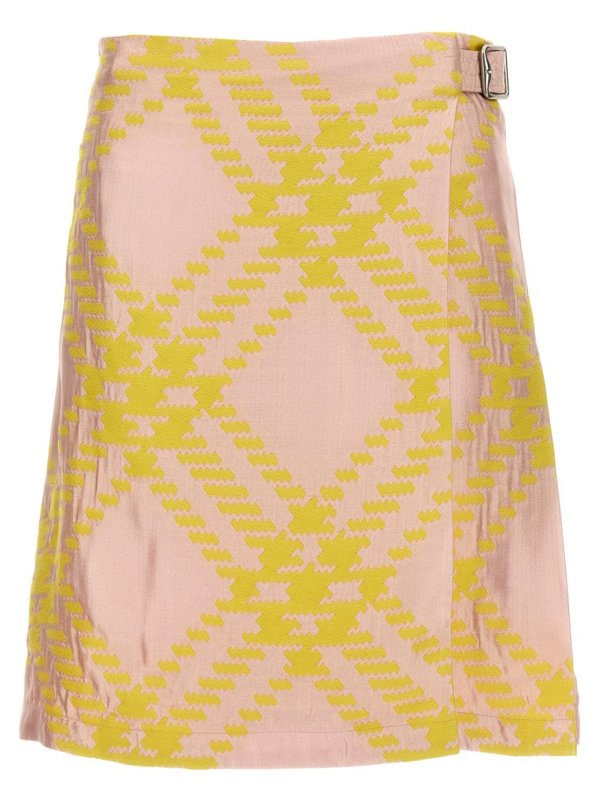 Burberry Macro Check Wrap Skirt
