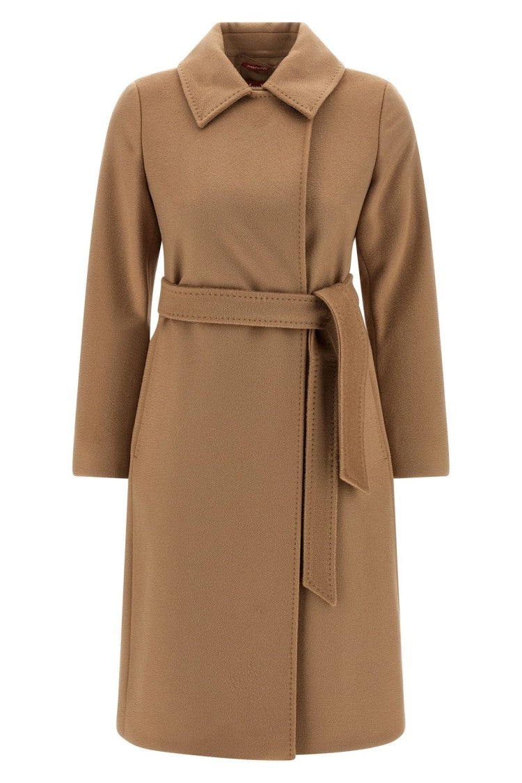 Max Mara Classic Camel Brown Virgin Wool Coat