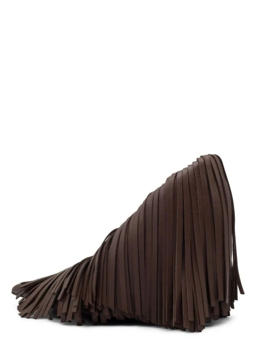Gia Borghini Amelia Fringed Pointed-Toe Leather Pumps
