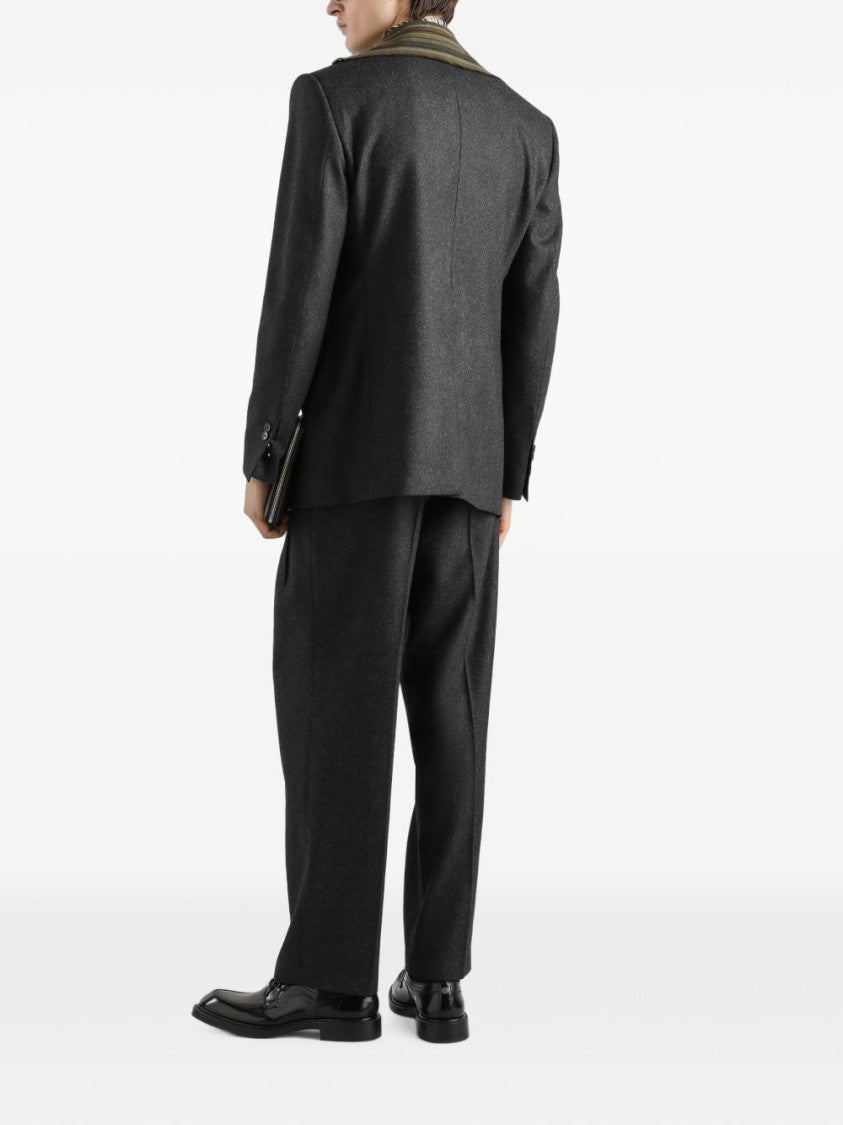 Dolce & Gabbana Tailored Textured Wool Straight-Leg Pants