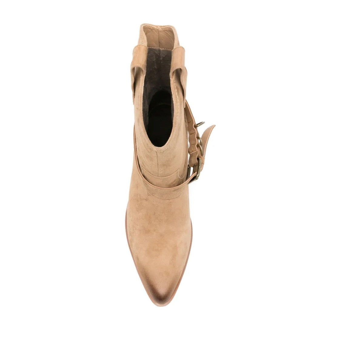 Adrianna Feretti Brown Western-Inspired Stacked Heel Suede Boots
